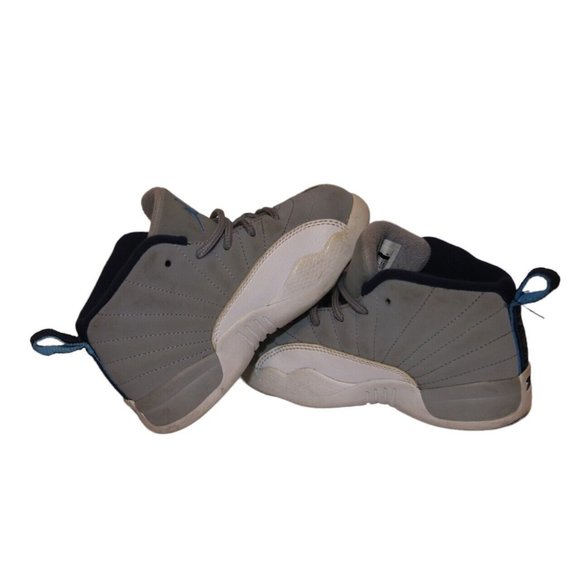 Nike Air Jordan Retro 12 Cool Grey White Sneakers Size 9C Kids Shoes - Picture 8 of 11